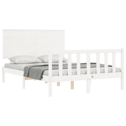 Letto senza Materasso Bianco 140x190 cm Legno Massello di Pino