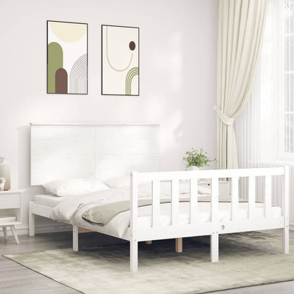 Letto senza Materasso Bianco 140x190 cm Legno Massello di Pino