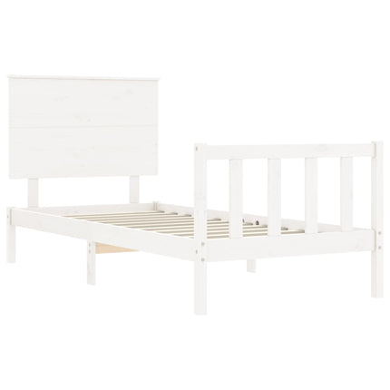 Giroletto senza Materasso Bianco 90x200 cm Legno Massello Pino
