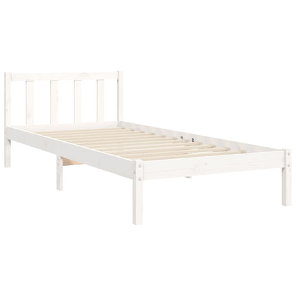 Giroletto senza Materasso Bianco 90x200 cm Legno Massello Pino