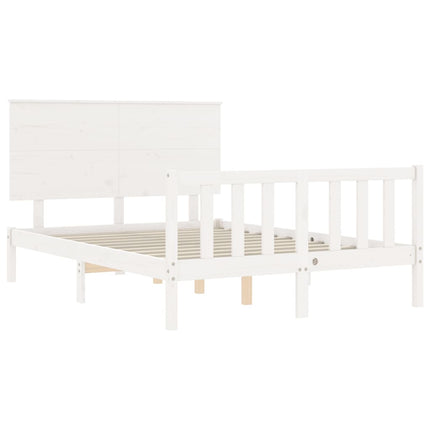 Giroletto senza Materasso Bianco 140x200 cm Legno Massello Pino
