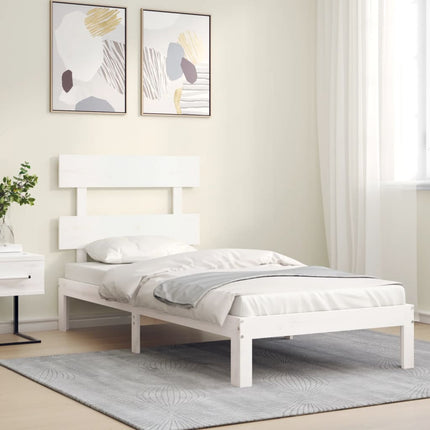 Giroletto senza Materasso Bianco 100x200 cm Legno Massello Pino