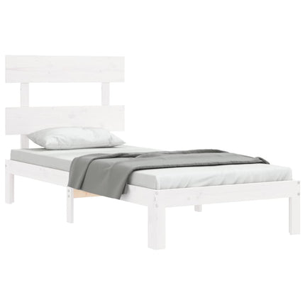 Giroletto senza Materasso Bianco 100x200 cm Legno Massello Pino