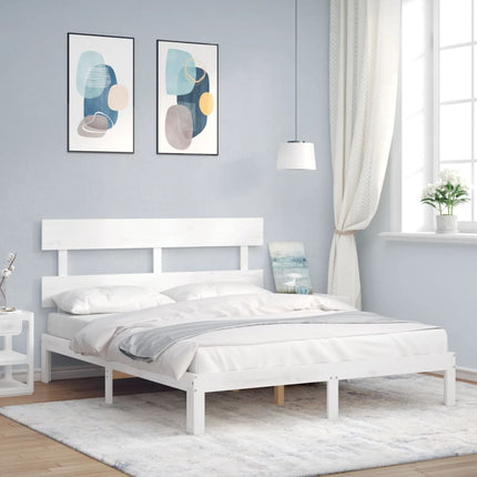 Giroletto senza Materasso Bianco 160x200 cm Legno Massello Pino