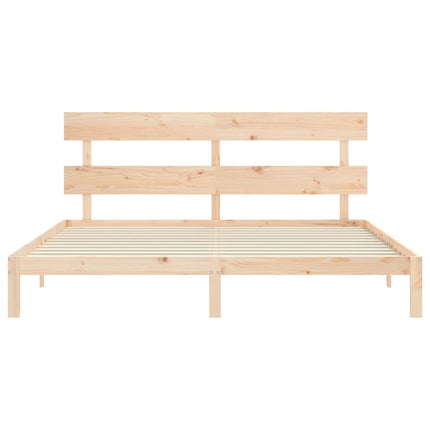 Giroletto con Testiera Super King Size in Legno Massello