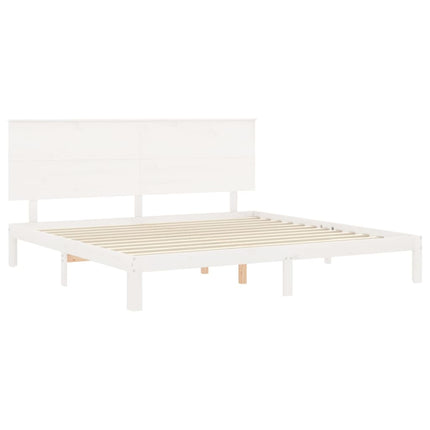 Giroletto senza Materasso Bianco 200x200 cm Legno Massello Pino
