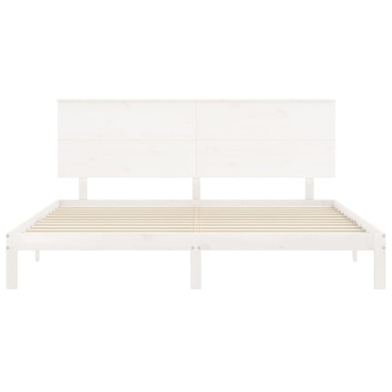 Giroletto senza Materasso Bianco 200x200 cm Legno Massello Pino