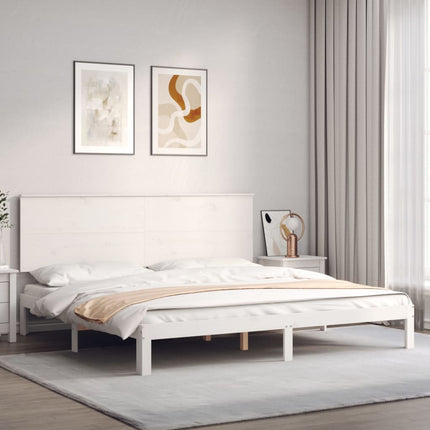Giroletto senza Materasso Bianco 200x200 cm Legno Massello Pino
