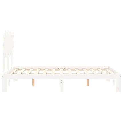 Giroletto con Testiera Bianco Small Double Legno Massello