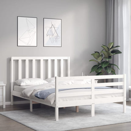 Letto senza Materasso Bianco 140x190 cm Legno Massello di Pino