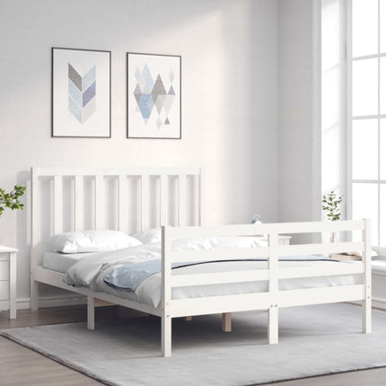 Giroletto senza Materasso Bianco 140x200 cm Legno Massello Pino