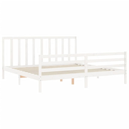Giroletto senza Materasso Bianco 200x200 cm Legno Massello Pino