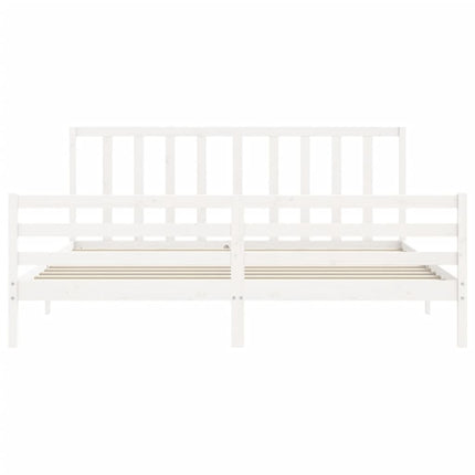 Giroletto senza Materasso Bianco 200x200 cm Legno Massello Pino