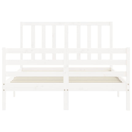 Letto senza Materasso Bianco 140x190 cm Legno Massello di Pino