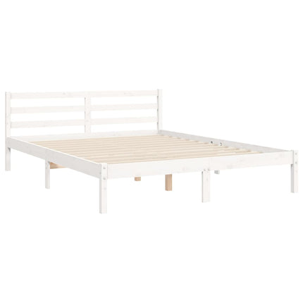 Letto senza Materasso Bianco 140x190 cm Legno Massello di Pino