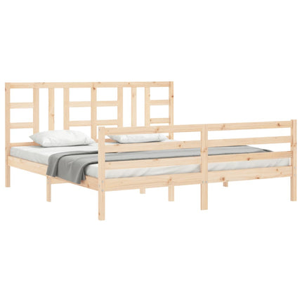 Giroletto con Testiera Super King Size in Legno Massello