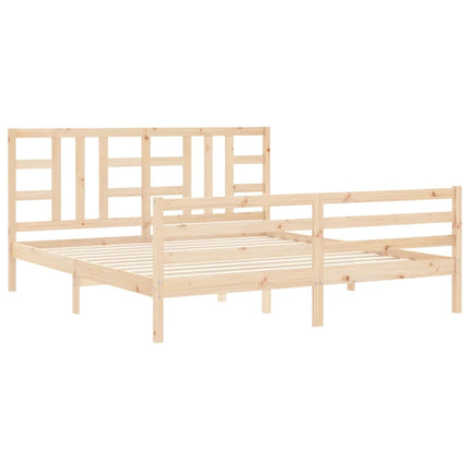 Giroletto con Testiera Super King Size in Legno Massello