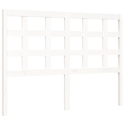 Giroletto con Testiera Bianco 140x190 cm in Legno Massello