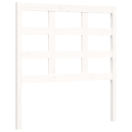 Giroletto con Testiera Bianco 90x200 cm in Legno Massello