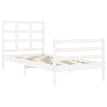 Giroletto con Testiera Bianco 100x200 cm in Legno Massello