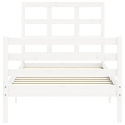 Giroletto con Testiera Bianco 100x200 cm in Legno Massello
