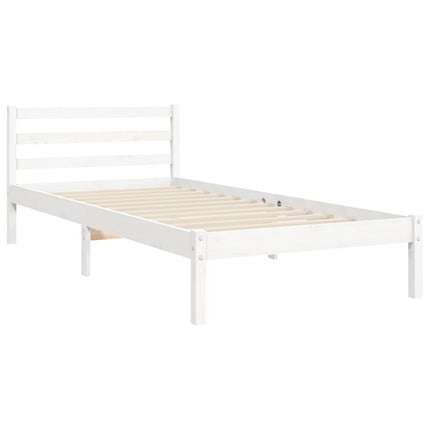 Giroletto con Testiera Bianco 100x200 cm in Legno Massello