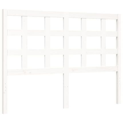Giroletto con Testiera Bianco 140x200 cm in Legno Massello