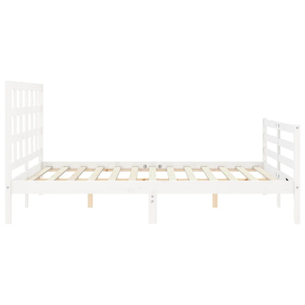 Giroletto con Testiera Bianco King Size in Legno Massello