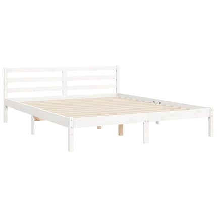 Giroletto con Testiera Bianco King Size in Legno Massello