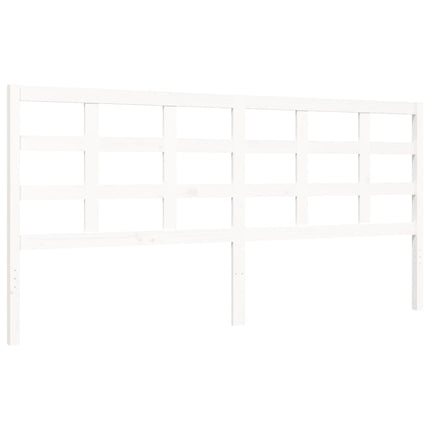 Giroletto Testiera Bianco Super King Size in Legno Massello
