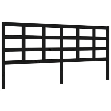Giroletto con Testiera Nero 200x200 cm in Legno Massello