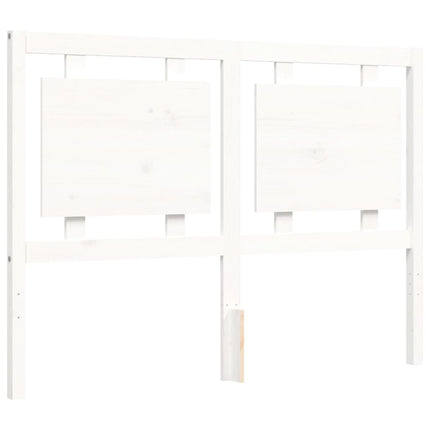 Giroletto con Testiera Bianco 140x190 cm in Legno Massello