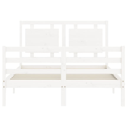 Giroletto con Testiera Bianco 120x200 cm in Legno Massello
