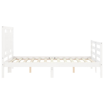 Giroletto con Testiera Bianco 120x200 cm in Legno Massello
