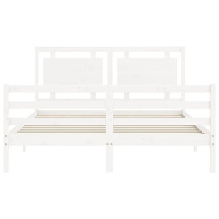 Giroletto con Testiera Bianco King Size in Legno Massello