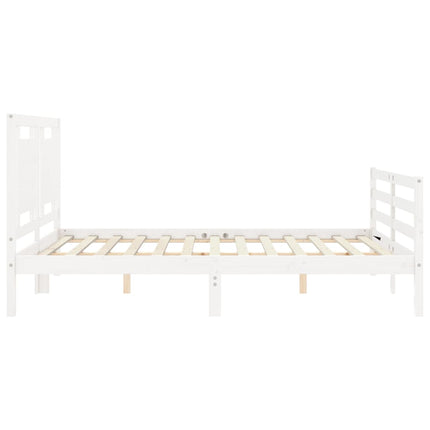 Giroletto con Testiera Bianco King Size in Legno Massello