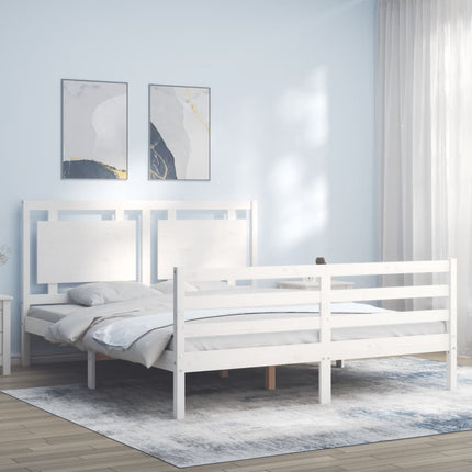 Giroletto con Testiera Bianco King Size in Legno Massello