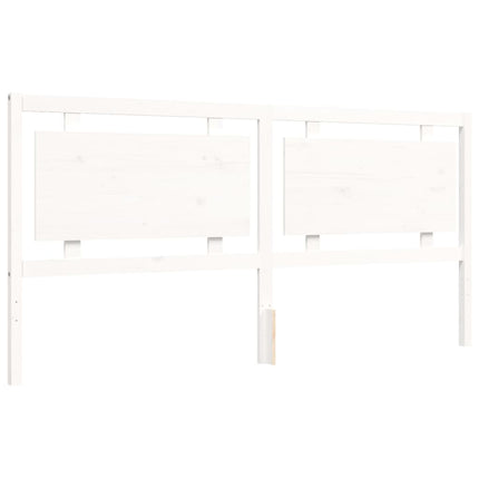 Giroletto con Testiera Bianco 200x200 cm in Legno Massello
