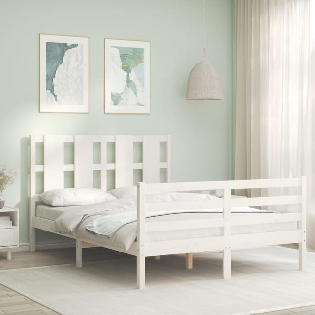 Giroletto con Testiera Bianco Double in Legno Massello