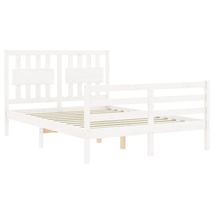 Giroletto con Testiera Bianco 120x200 cm in Legno Massello