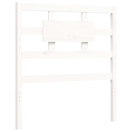 Giroletto con Testiera Bianco 90x200 cm in Legno Massello