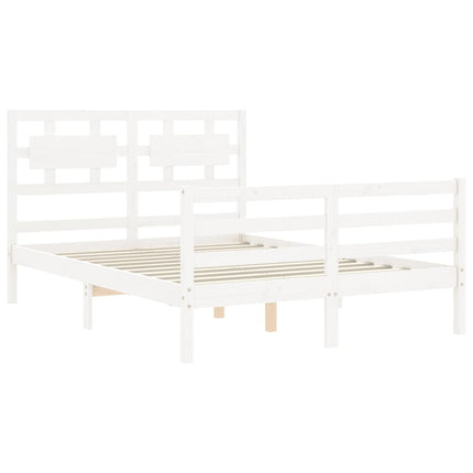 Giroletto con Testiera Bianco 120x200 cm in Legno Massello