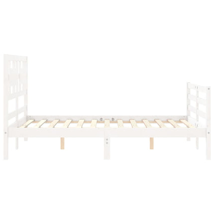 Giroletto con Testiera Bianco 120x200 cm in Legno Massello