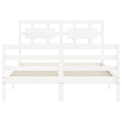 Giroletto con Testiera Bianco 120x200 cm in Legno Massello