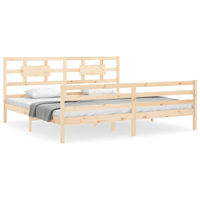 Giroletto con Testiera Super King Size in Legno Massello