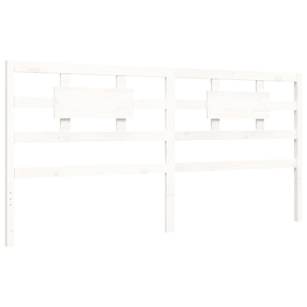 Giroletto Testiera Bianco Super King Size in Legno Massello