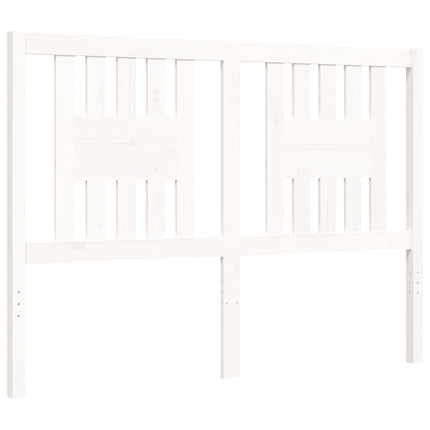 Giroletto con Testiera Bianco 140x200 cm in Legno Massello