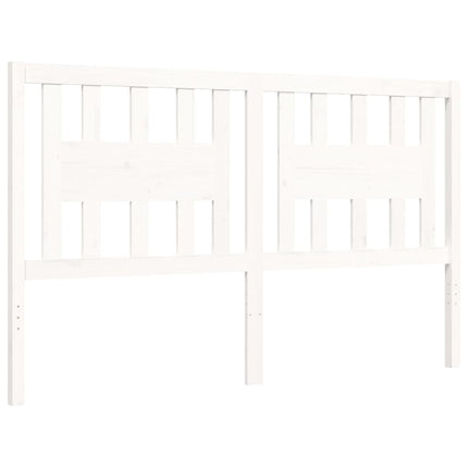Giroletto con Testiera Bianco 160x200 cm Legno Massello