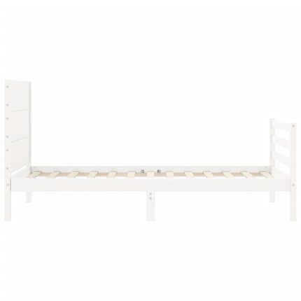 Giroletto con Testiera Bianco 100x200 cm in Legno Massello
