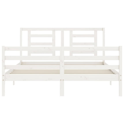 Giroletto con Testiera Bianco King Size in Legno Massello